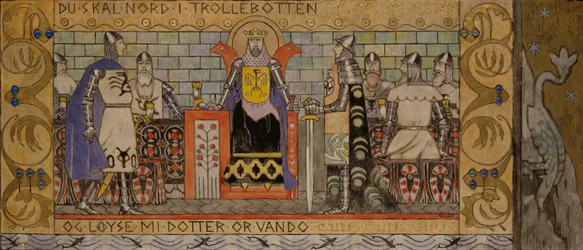 Åsmund nella sala del re
